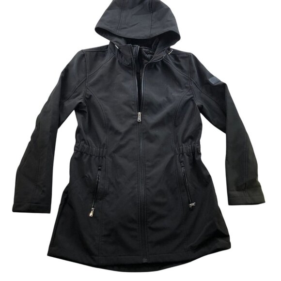 Lauren Ralph Lauren Womens Jacket Medium Quilted Bib Hooded Softshell Black - Picture 2 of 16